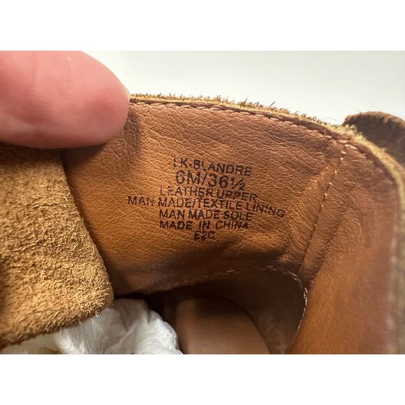 Lucky Brand Blandre Women 6 Shoes Brown Leather Pull Up Ankle Bootie Casual Zip - Picture 9 of 12